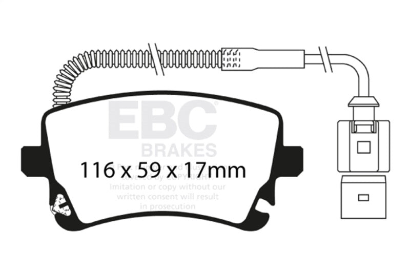EBC Yellowstuff Rear Brake Pads - Bentley Continental, Flying Spur, Audi A8 Quattro 2003-2023