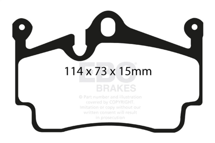 EBC Yellowstuff Rear Brake Pads - Porsche 911, Boxster, Cayman 2004-2023
