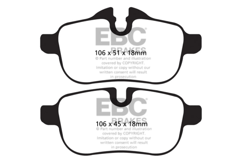 EBC Yellowstuff Rear Brake Pads - BMW Z4 2009-2016