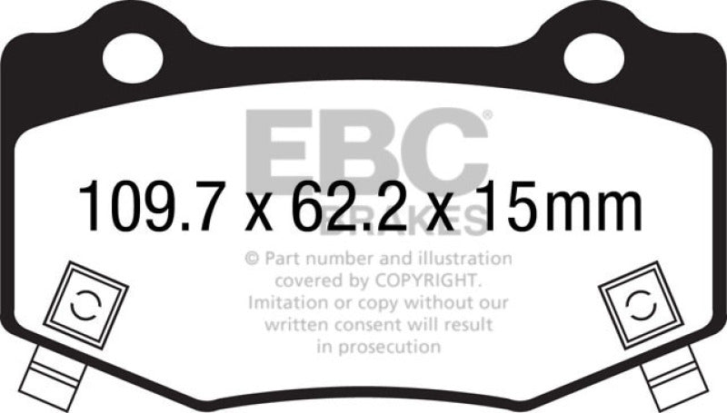 EBC Yellowstuff Rear Brake Pads - Cadillac ATS, Chevrolet Camaro, Corvette 2014-2023