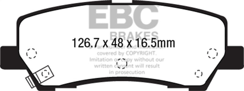 EBC Yellowstuff Rear Brake Pads - Ford Mustang (EcoBoost) 2015-2023, view 3