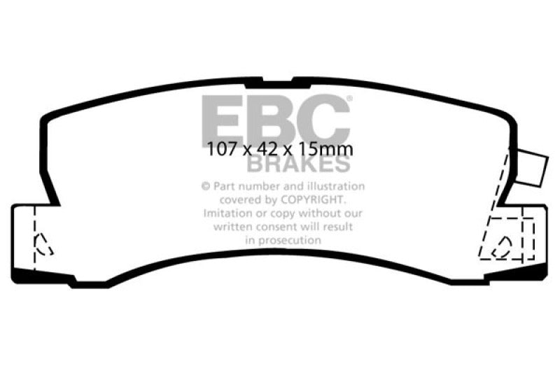 EBC Yellowstuff Rear Brake Pads - Toyota Camry, Celica, Lexus ES250 1986-2003