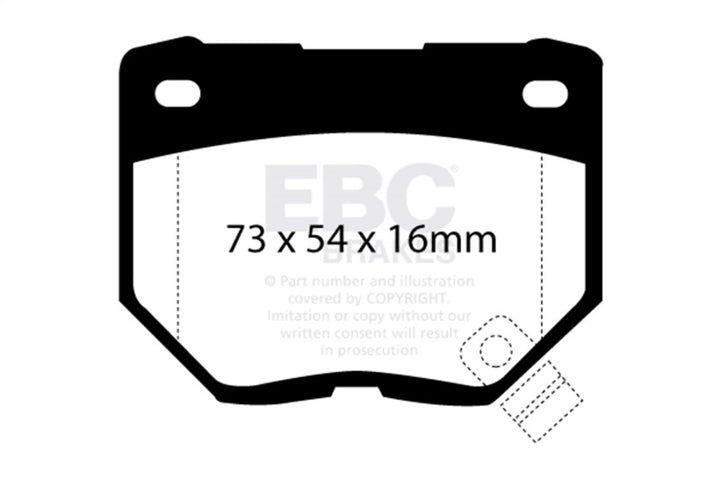 EBC Yellowstuff Rear Brake Pads - Subaru Impreza, Nissan 300ZX 1989-2007, view 3