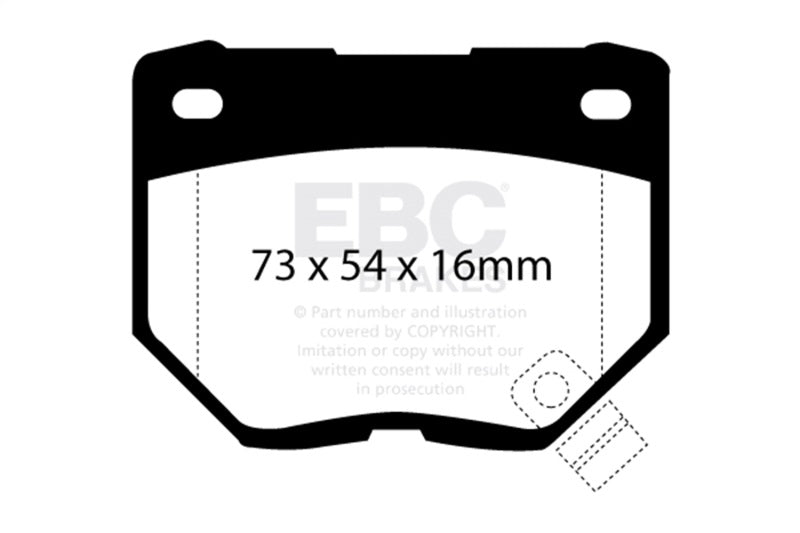 EBC Yellowstuff Rear Brake Pads - Subaru Impreza, Nissan 300ZX 1989-2007, view 3