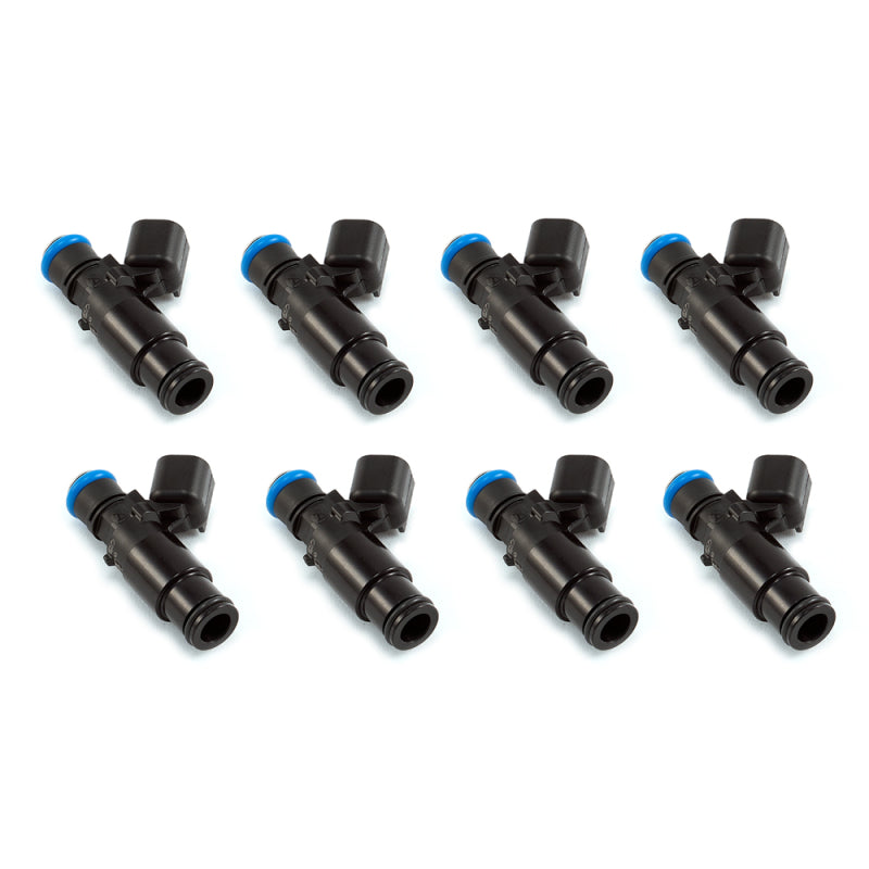 Injector Dynamics ID1050-XDS Fuel Injectors - 48mm, 14mm Top, 14mm Black Bottom Adapter - Set of 8