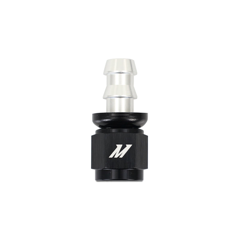 Mishimoto 6AN Straight Push Lock Fitting Silver Black - OneFastShop