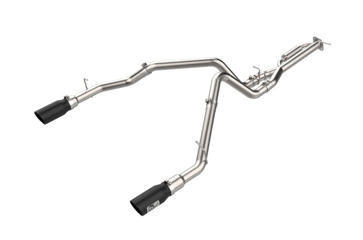 aFe Vulcan Series 3 in. to 3-1/2 in. Stainless Steel Cat-Back Exhaust System for 2021–2024 Ford F-150 – Black - OneFastShop