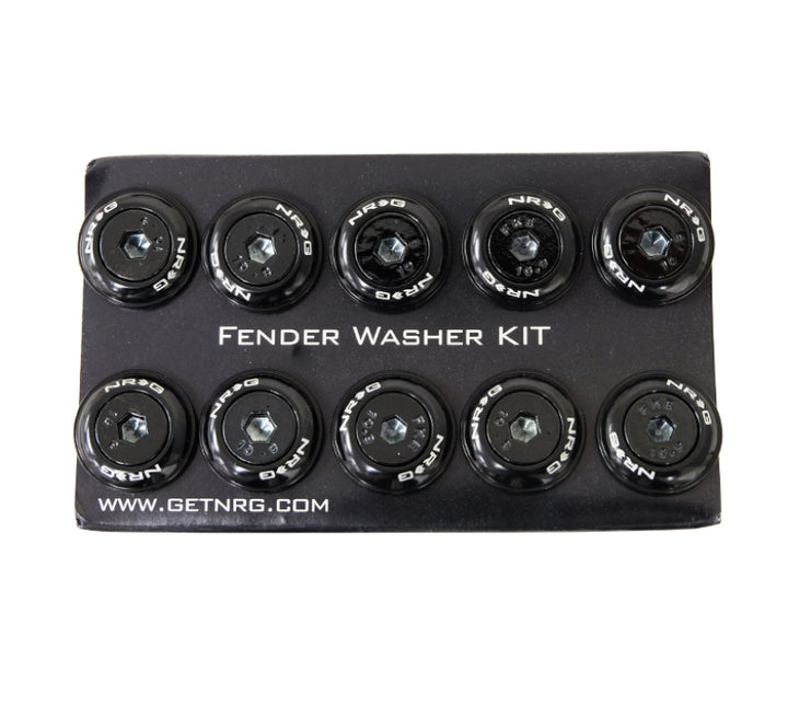 NRG Fender Washer Kit With Color Matched M6 Bolt Rivets (Black) - Set Of 10