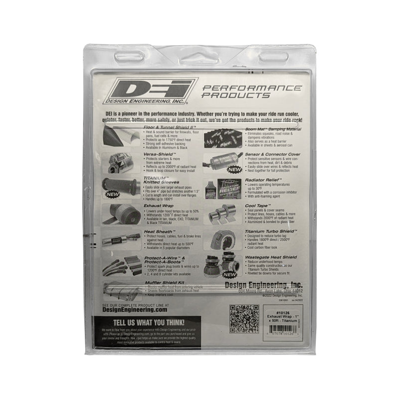 DEI Exhaust Wrap 1in x 50ft Titanium - Stronger Thermal Performance