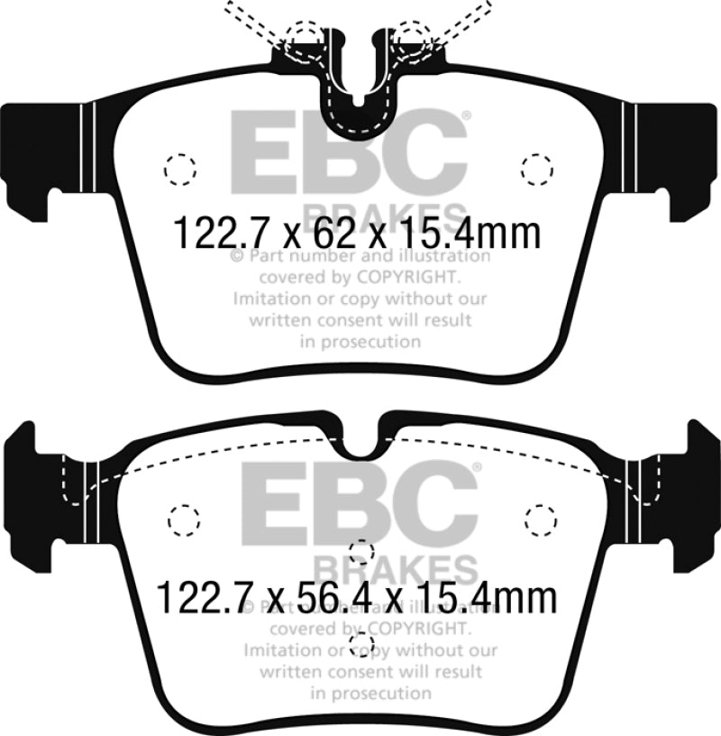 EBC 15+ Rear Brake Pads for Mercedes-Benz C300 (W205) 2.0 Turbo 4-Matic Yellowstuff - OneFastShop