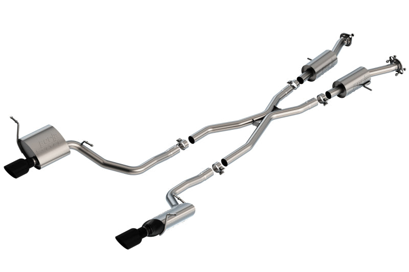 Borla S-Type Cat-Back Exhaust 2.25in - Black Chrome for 14-20 Jeep Grand Cherokee 3.6L V6