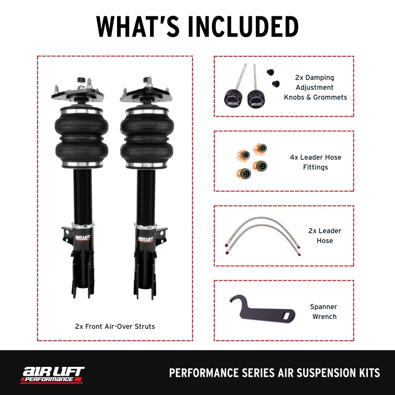 Air Lift Performance 2015–2023 S550 / 2024–2025 S650 Air Suspension Front Kit for Ford Mustang - OneFastShop