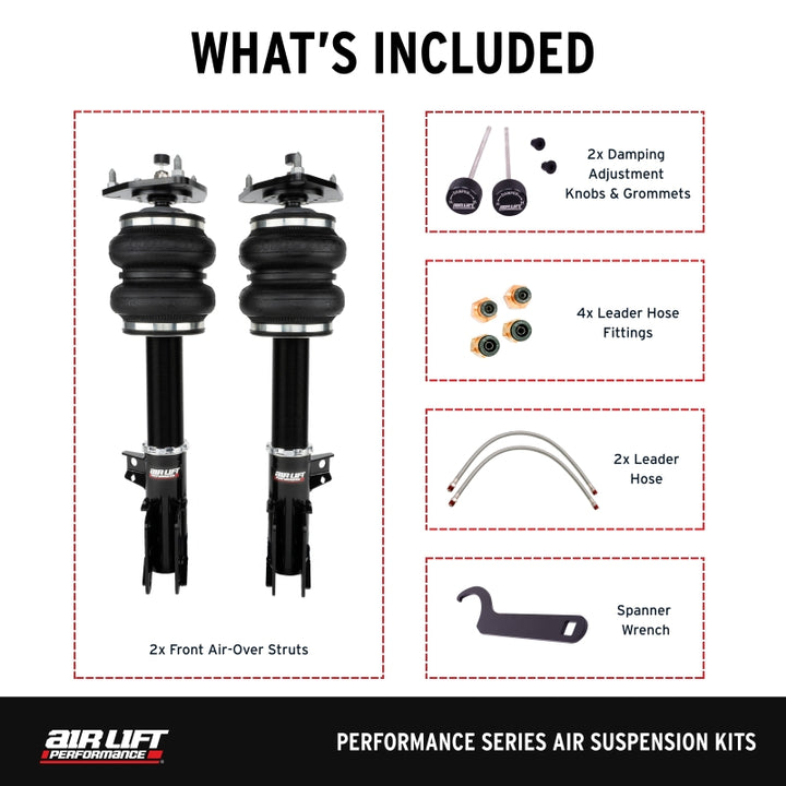 Air Lift Performance 2015–2023 S550 / 2024–2025 S650 Air Suspension Front Kit for Ford Mustang - OneFastShop
