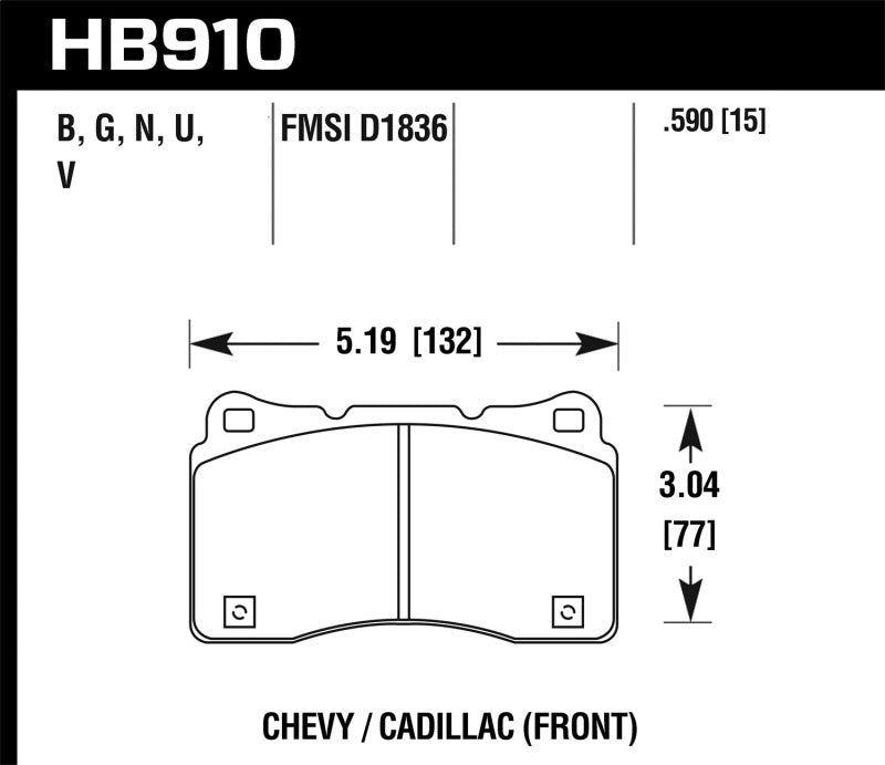 Hawk Performance DTC-60 Front Brake Pads for 15-16 Cadillac XTS and Chevrolet Corvette