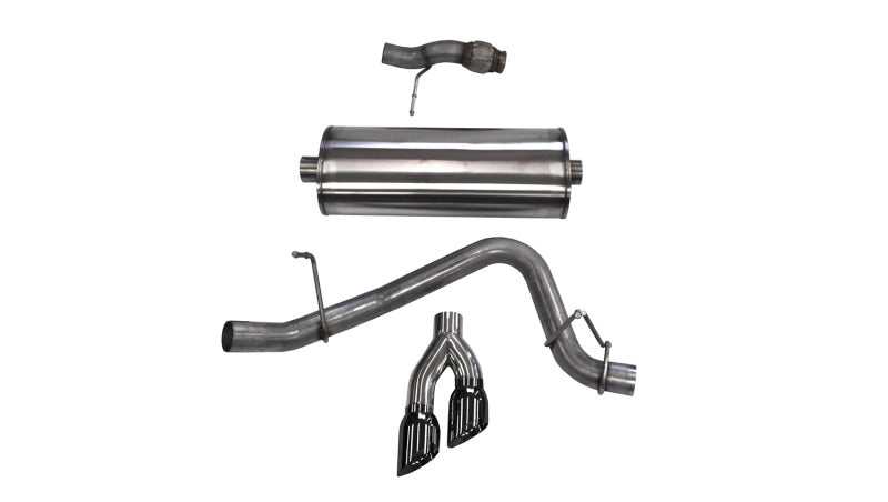 Corsa Performance Exhaust Sport 3in Single Side Twin Black 4in Tips - Chevy Tahoe/GMC Yukon 2015-2020 - OneFastShop
