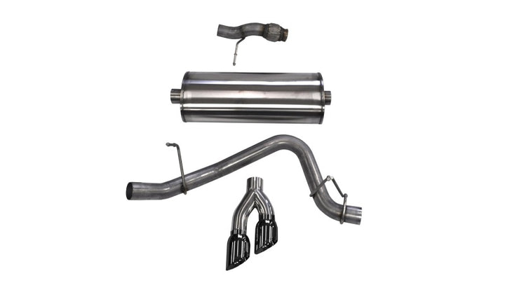 Corsa Performance Exhaust Sport 3in Single Side Twin Black 4in Tips - Chevy Tahoe/GMC Yukon 2015-2020 - OneFastShop