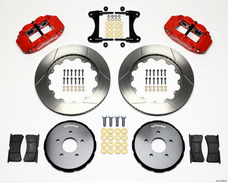 Wilwood Narrow Superlite 6R Front Hat Kit 14.00in Red for Nissan 370Z/Infiniti G37 2007-2012 - OneFastShop