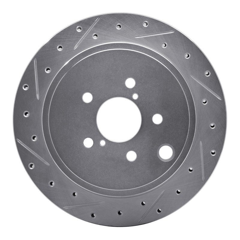 R1 Concepts Rear Left Drilled & Slotted Brake Rotor - Scion FR-S / Subaru BRZ / Toyota 86 2013-2025 - Silver