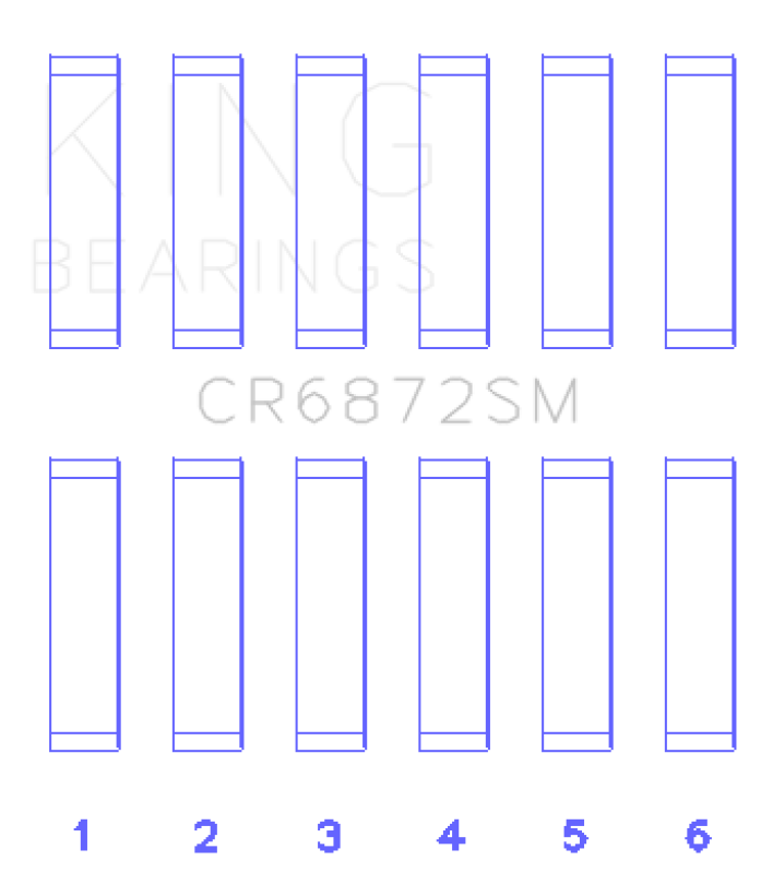 King Engine Bearings Connecting Rod Bearing Set - Size STD for Toyota 1GR-FE