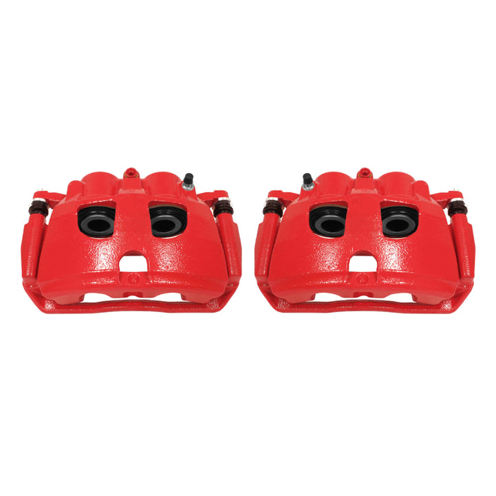 PowerStop Rear Red Calipers with Brackets Pair for 09-10 Dodge Ram 2500 - OneFastShop