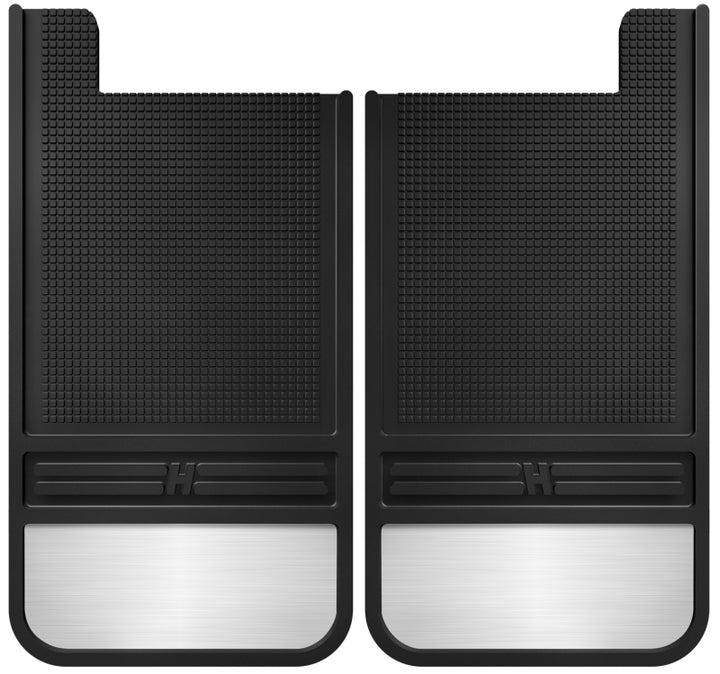 Husky Liners Universal 12in Wide Black Rubber Rear Mud Flaps with Weight for Buick Enclave 2008-2020 and Cadillac Escalade 2002-2019 - OneFastShop