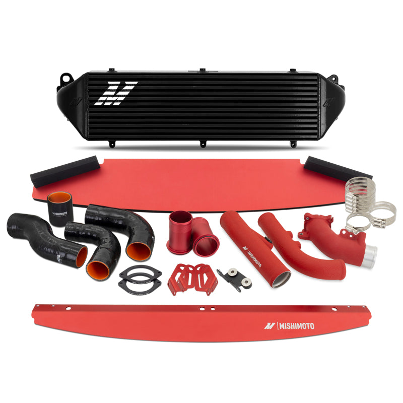 Mishimoto Black Cooler Intercooler & Pipe Kit - Toyota GR Corolla 2023-2025 - Red Pipes