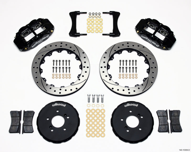 Wilwood Narrow Superlite 6R Drilled & Slotted Front Big Brake Kit - Honda S2000 2000-2009 - Black