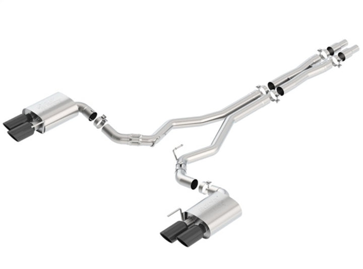 Borla ATAK Catback Exhaust 3in for 2018 Ford Mustang GT - Black Chrome Tips