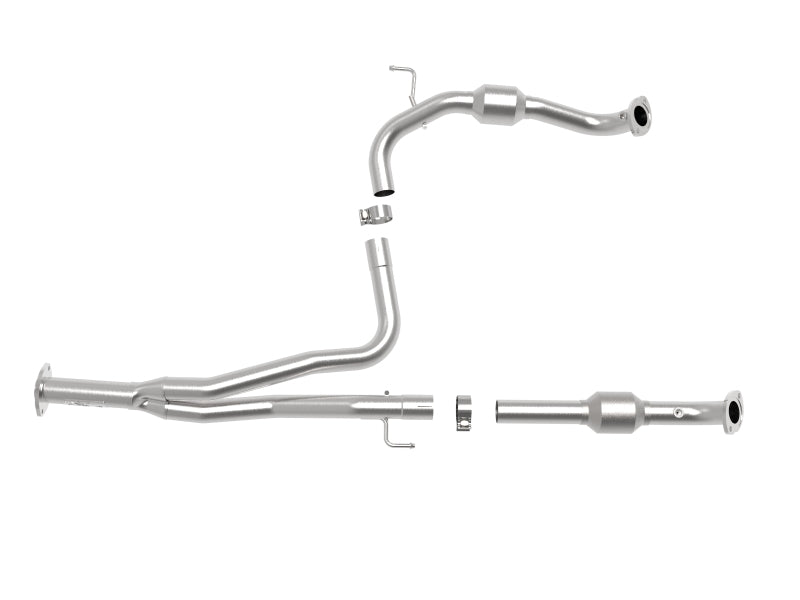 AFe Power Twisted Steel Y-Pipe with Cat Stainless Steel for 16-20 Toyota Tacoma V6 3.5L (4WD Only)