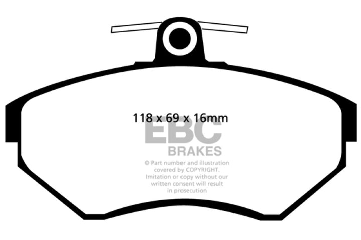 EBC Yellowstuff Front Brake Pads for 97-02 Volkswagen Cabriolet 2.0 - OneFastShop