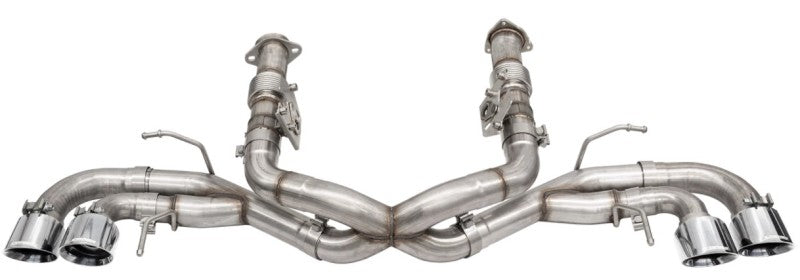 CORSA Performance 3in Xtreme Cat-Back Exhaust 4.5in Pol Quad Tips for 2020-2023 Chevrolet Corvette C8 - Integrates Stock AFM Valve