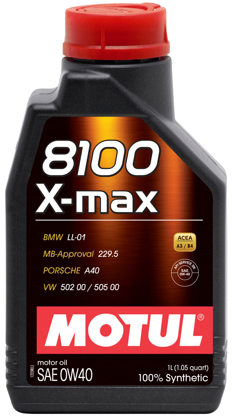 Motul 1L Synthetic Engine Oil 8100 0W40 X-MAX - Porsche A40 for High-Performance Cars
