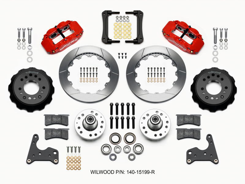 Wilwood Narrow Superlite 6R Front Hub Kit 12.88in Red for 65-72 Chrysler 300, New Yorker, Newport, Town & Country, Dodge Monaco, Plymouth Fury - OneFastShop