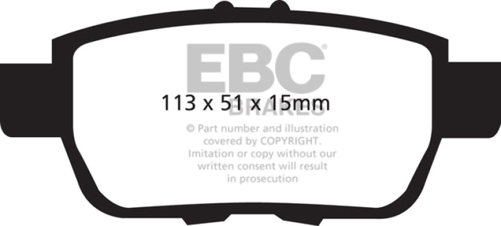 EBC Greenstuff Rear Brake Pads for 05-14 Honda Ridgeline 3.5