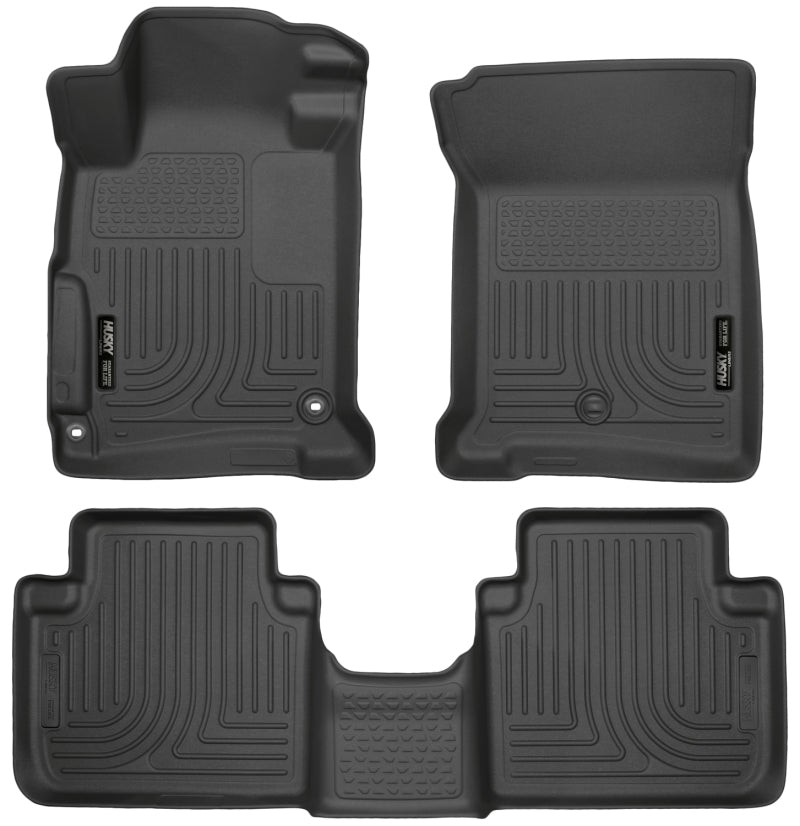 Husky Liners WeatherBeater Front & 2nd Row Floor Liners - Honda Accord Sedan (2013-2017) - Black