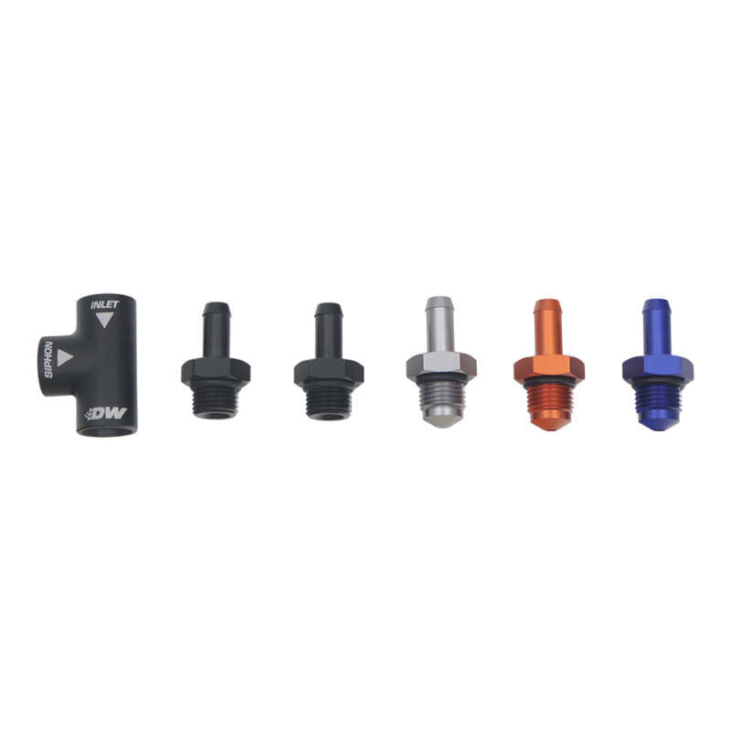 DeatschWerks Universal Venturi Siphon Jet - 5/16 in Hose Barb to 6AN ORB Female - Matte Black
