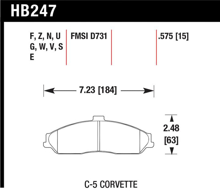 Hawk DTC-30 Race Front Brake Pads for 2001–2004 Corvette Z06 and More - OneFastShop