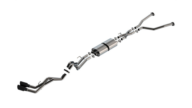 Borla ATAK Cat-Back Exhaust System for 22-24 Toyota Tundra 3.4L V6 Ext. Cab/STD Bed Black Chrome Tips - OneFastShop