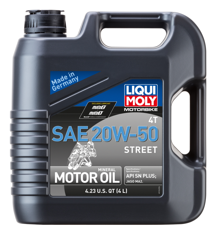 LIQUI MOLY 4L Motorbike 4T SAE 20W50 Street Oil - BMW, Harley-Davidson, Ducati, CFMOTO