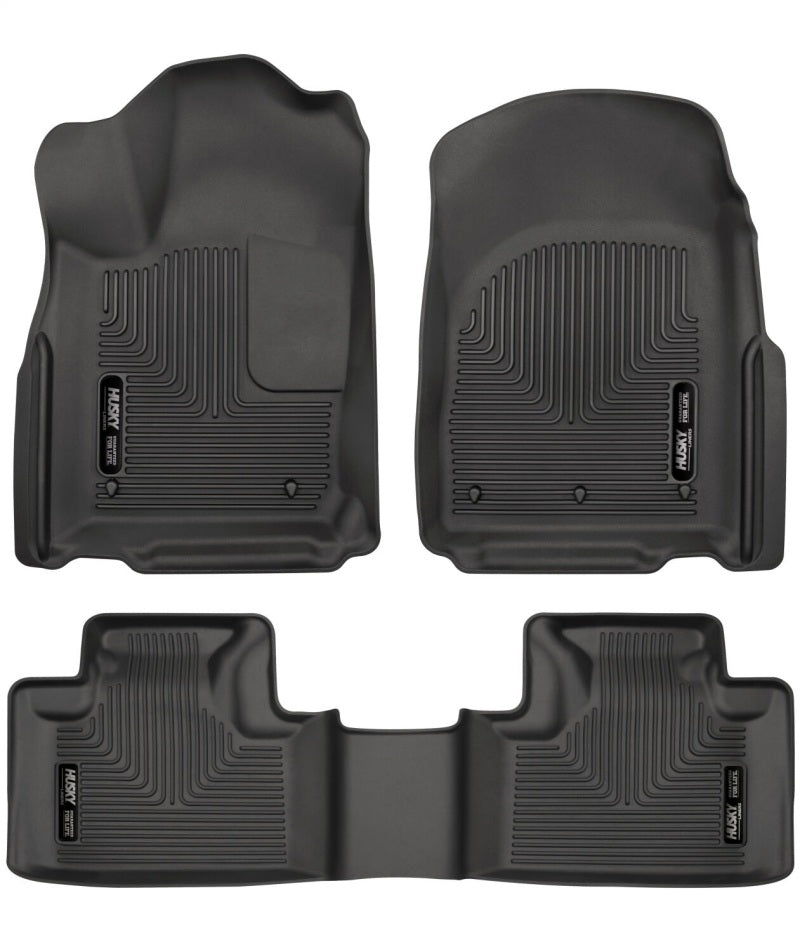 Husky Liners WeatherBeater Front & 2nd Row Floor Liners - Dodge Durango, Jeep Grand Cherokee (2016-2026) - Black