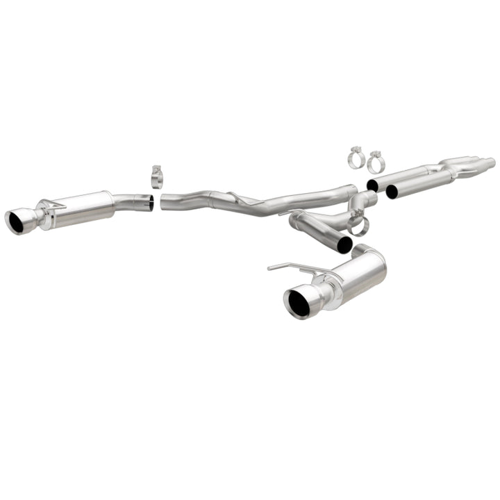 MagnaFlow Cat Back Exhaust System SS 3in Competition Dual Split Polished 4.5in Tips 2015 Ford Mustang GT V8 5.0 - OneFastShop