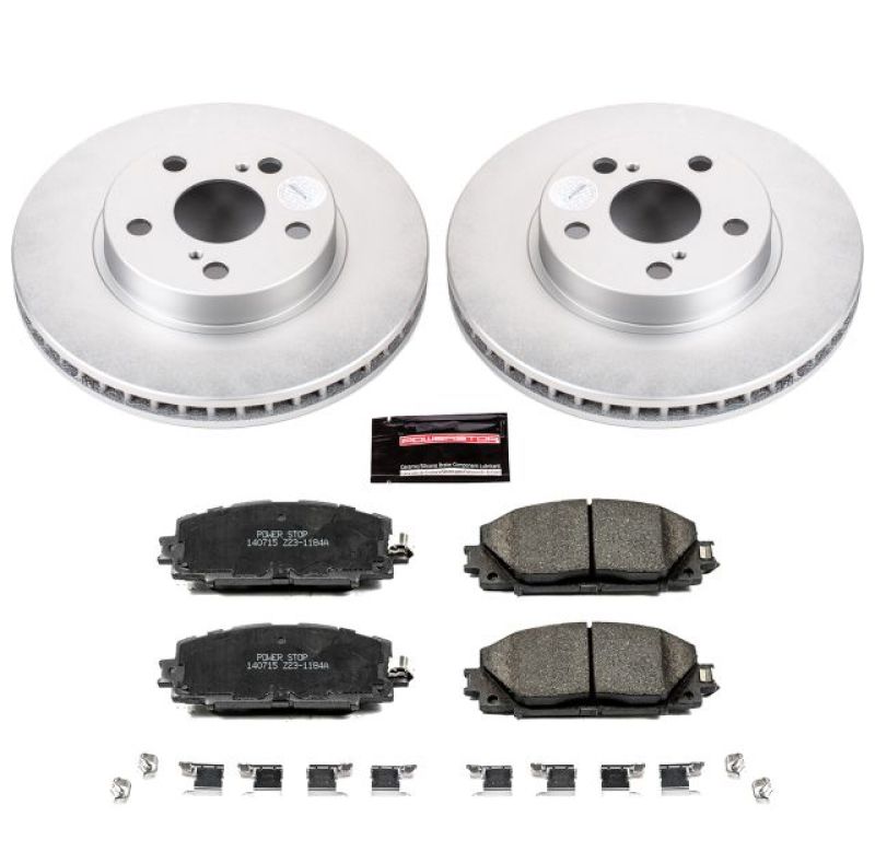 PowerStop Z17 Evolution Coated Front Brake Kit - Lexus CT200h / Toyota Prius 2010-2017