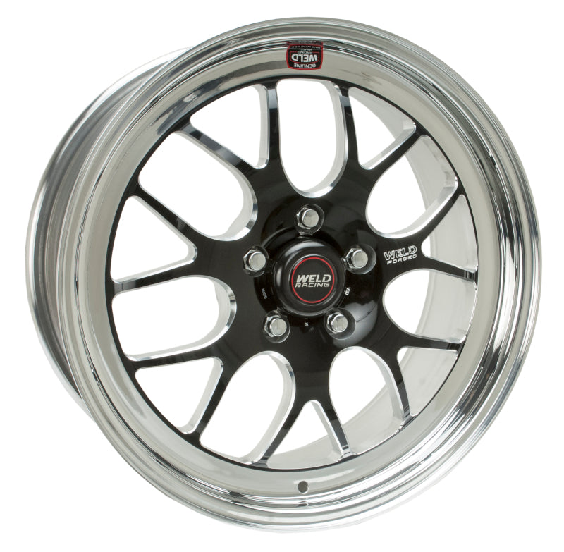 Weld RT-S S77 Wheel - 18x11 +43, 5x4.75, 7.7in Backspace, Black Center / Polished Shell, Medium Pad