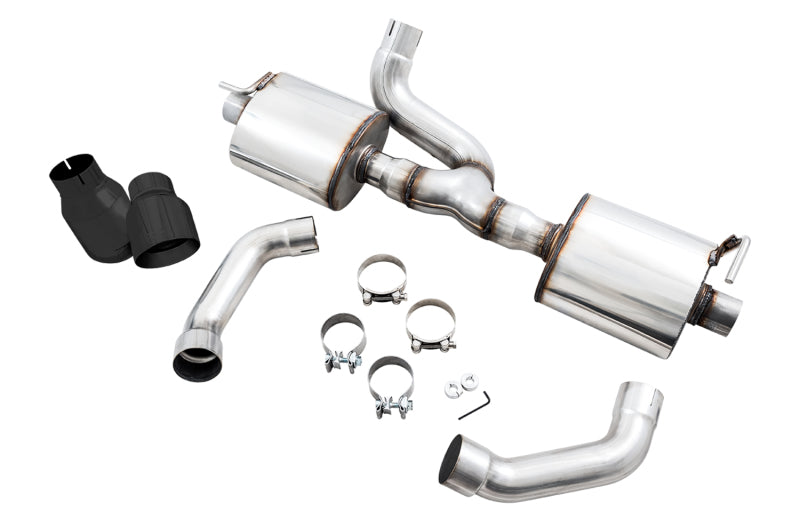 AWE Tuning Tread Edition Axle-Back Exhaust - Diamond Black Tips for 2018+ Jeep Wrangler JL/JLU - OneFastShop