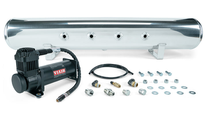 Air Lift Performance Polished Tank with Viair 444B Black Compressor (Includes Fittings & Mounting Hardware) - OneFastShop