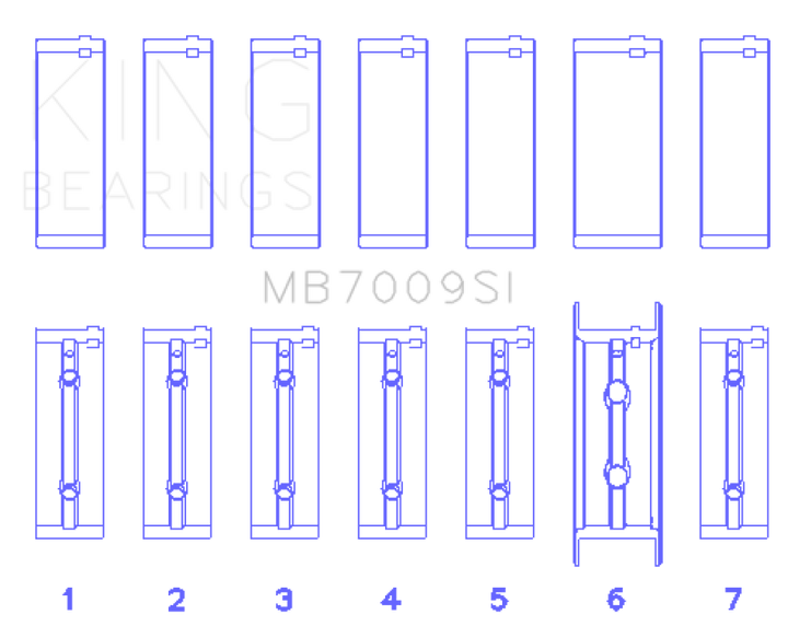 King Engine Bearings Main Bearing Set Size STD - Dodge Cummins Diesel 5.9L 6.7L Inline 6 (89-15)