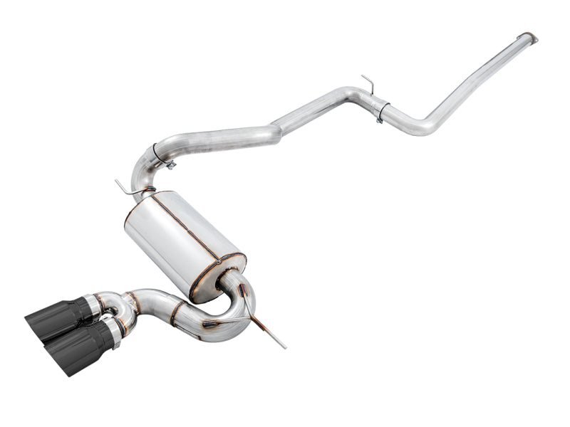 AWE Touring Edition Non-Resonated Cat-Back Exhaust - Ford Focus 2013-2018 - Diamond Black Tips