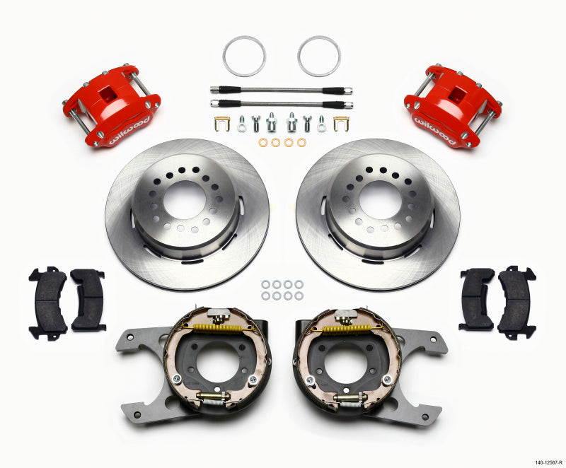 Wilwood D154 P/S Park Brake Kit Red Jeep Dana 35 2.56 Off 5-Lug - OneFastShop