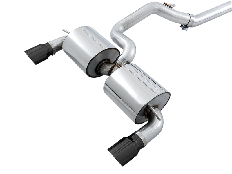 AWE Tuning Touring Edition Cat-Back Exhaust for Ford Focus RS – Resonated – Diamond Black Tips - OneFastShop
