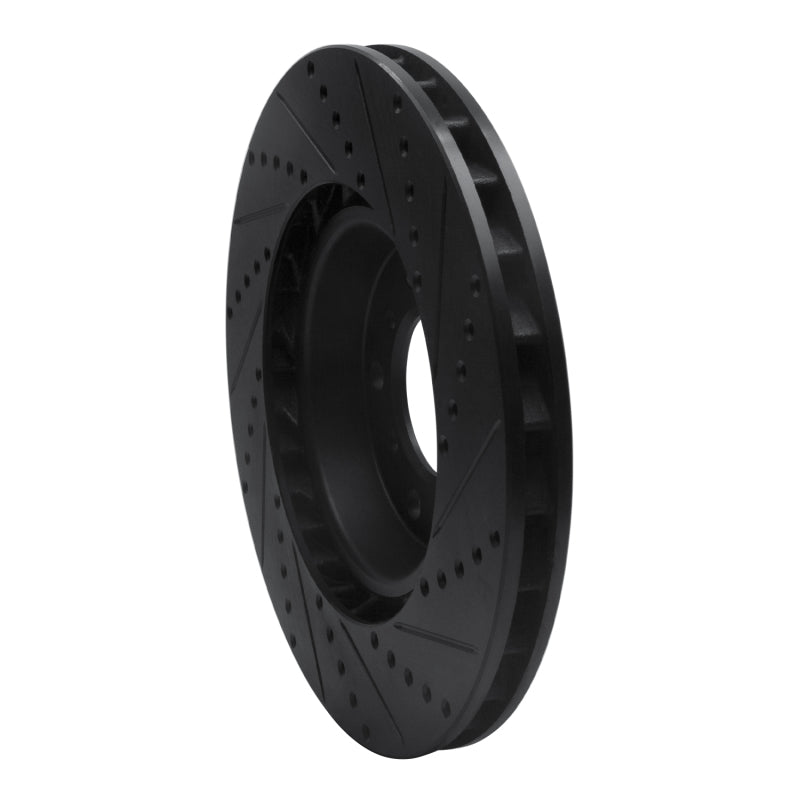 R1 Concepts eLINE Front Right Drilled & Slotted Brake Rotor - BMW M3 (E46) 2001-2006 - Black, image 4